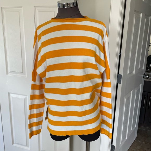 Summer Sweater. Yellow and white strip - Picture 1 of 5